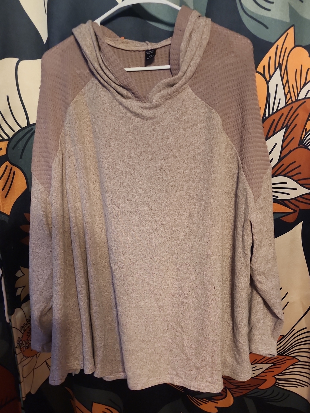 Relaxed Cowl-Neck Women's Sweater in Light Taupe